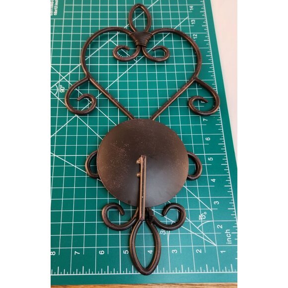 Decorative Wrought Iron Wall Sconce Candle Holder Scroll Design Accent 12x7 Inch - Picture 5 of 14